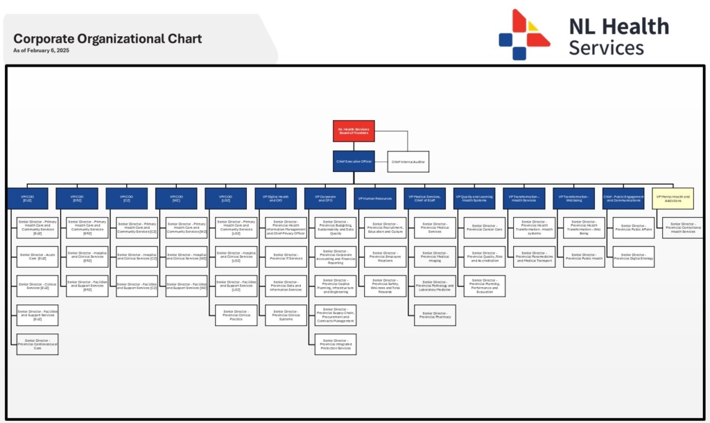 NL Health Servives Leadership Organizational Chart Feb. 2025