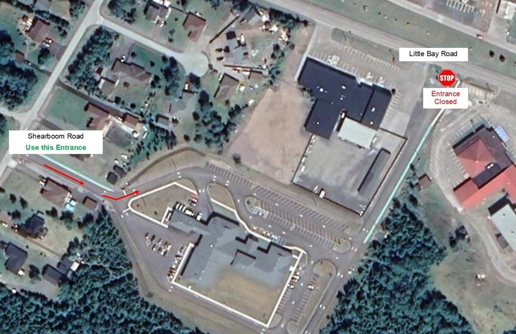 Map of traffic flow changes at Green Bay Health Centre